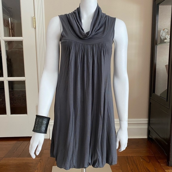 Soprano Cowl Neck Sleeveless Dress Gray - Picture 1 of 4